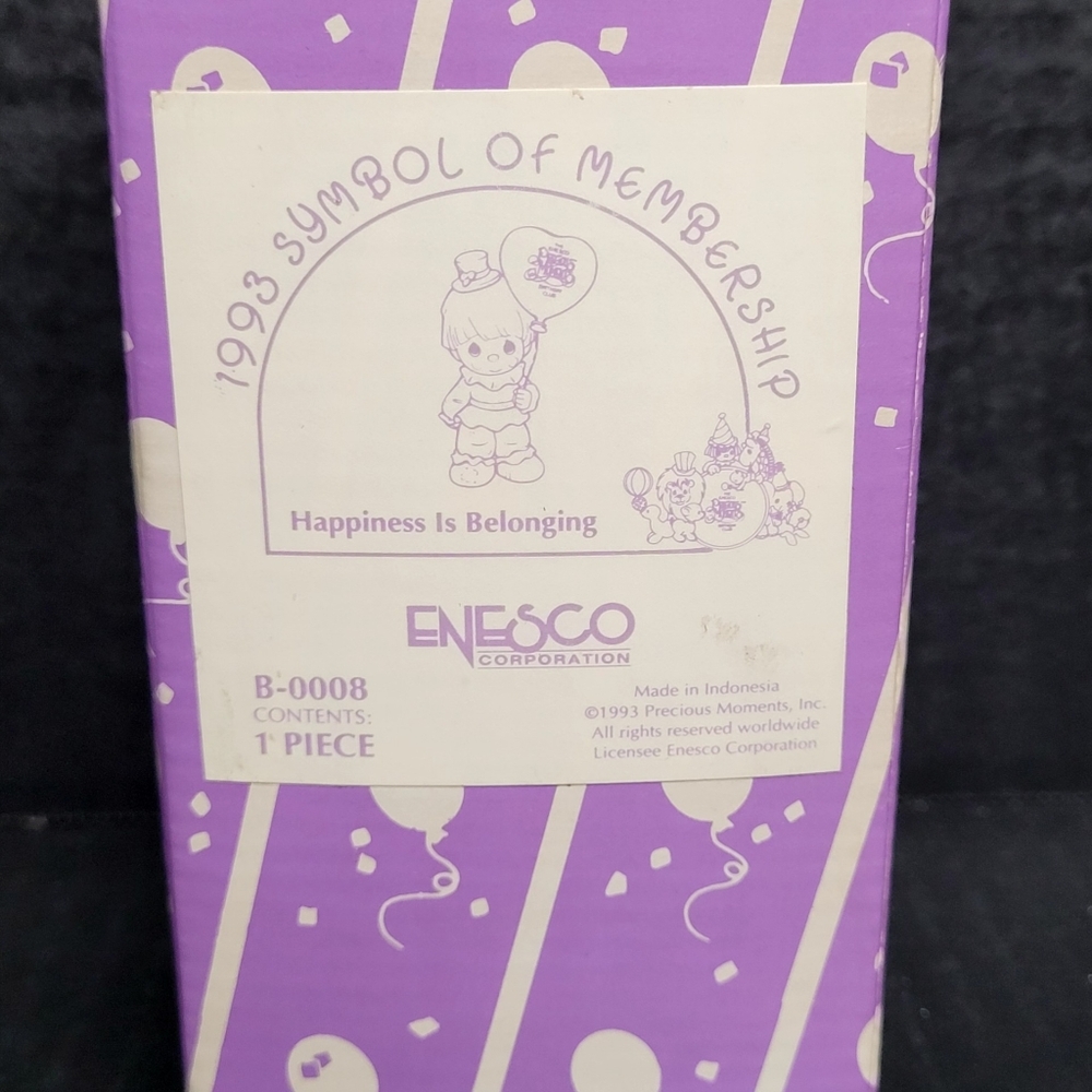 1993 Precious Moments Symbol of Membership Happiness Is Belonging #B-0008 - Picture 10 of 10